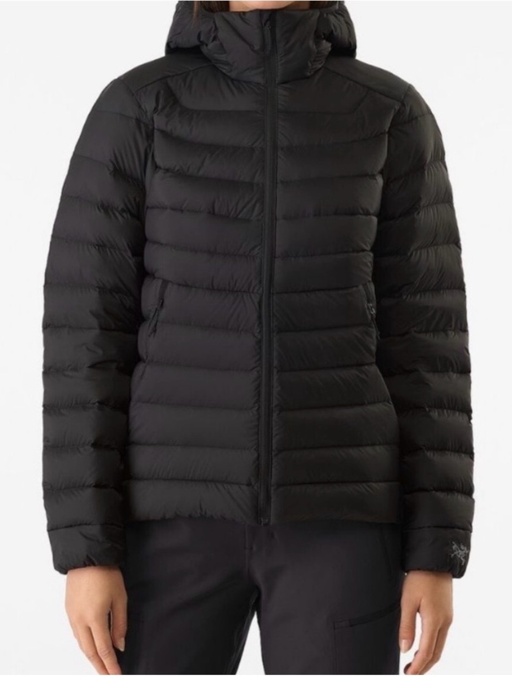 Arc'teryx Women's Black Quilted Hooded Puffer Jacket -cerium style